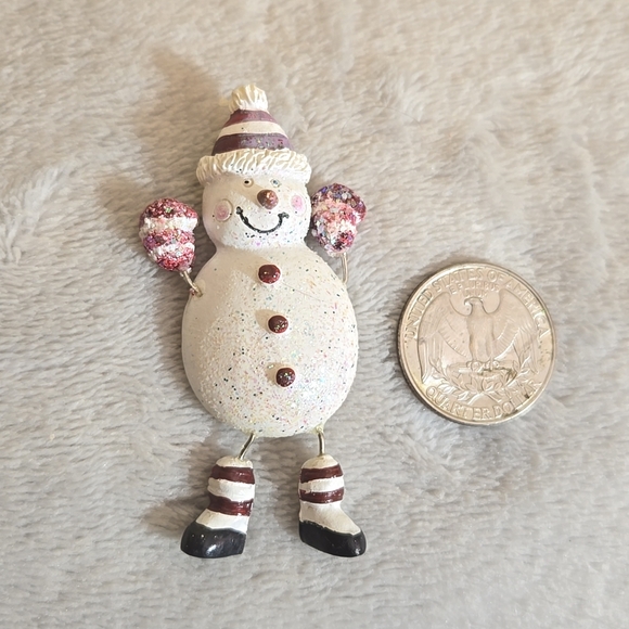 #270 Vintage snowman brooch pin - Picture 2 of 4